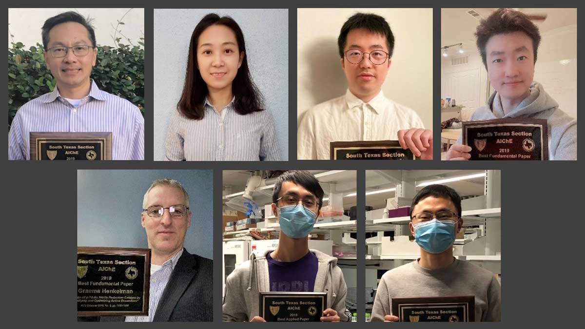 Headshots of Wong and Wang research group members