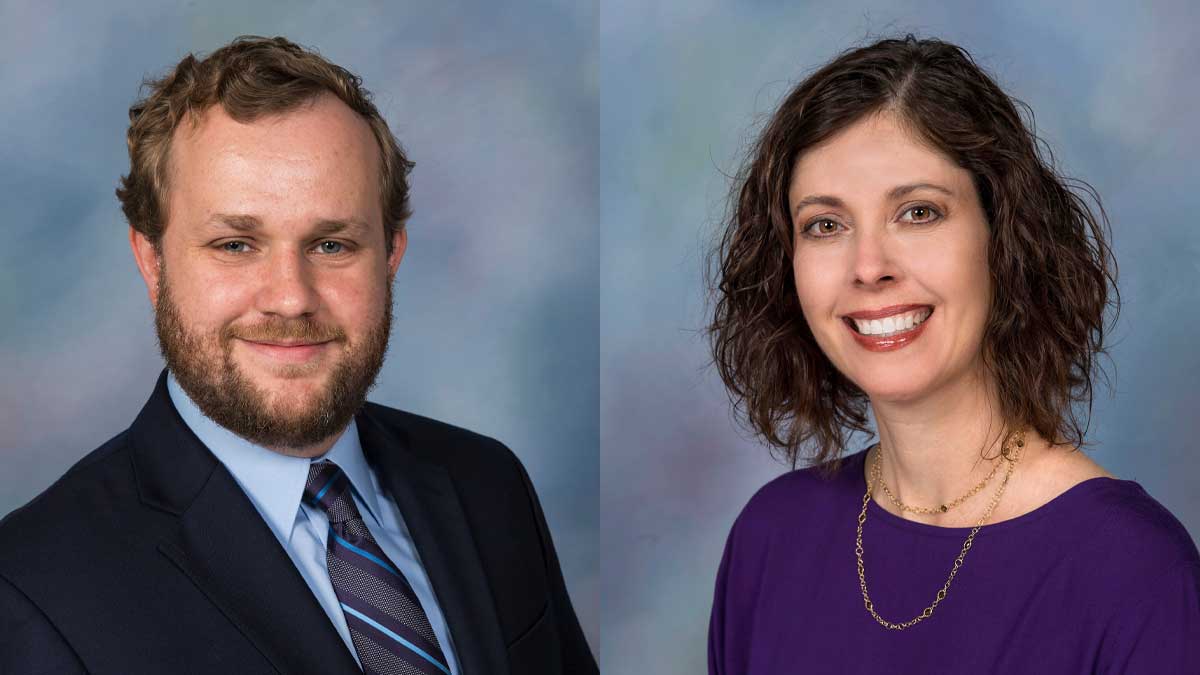 Headshots of Thomas Senftle and Christy Landes
