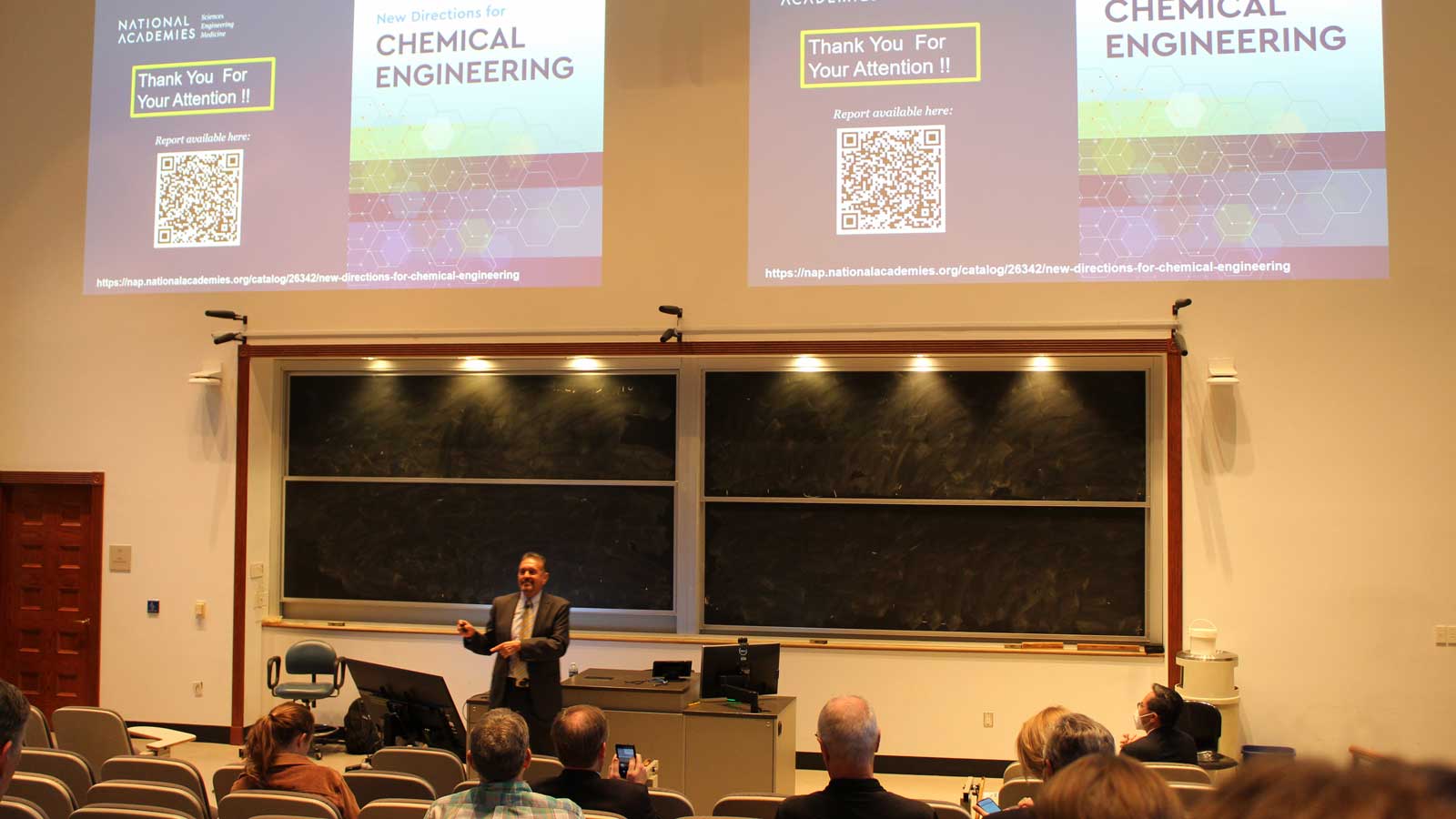 José G. Santiesteban speaking in Keck Hall