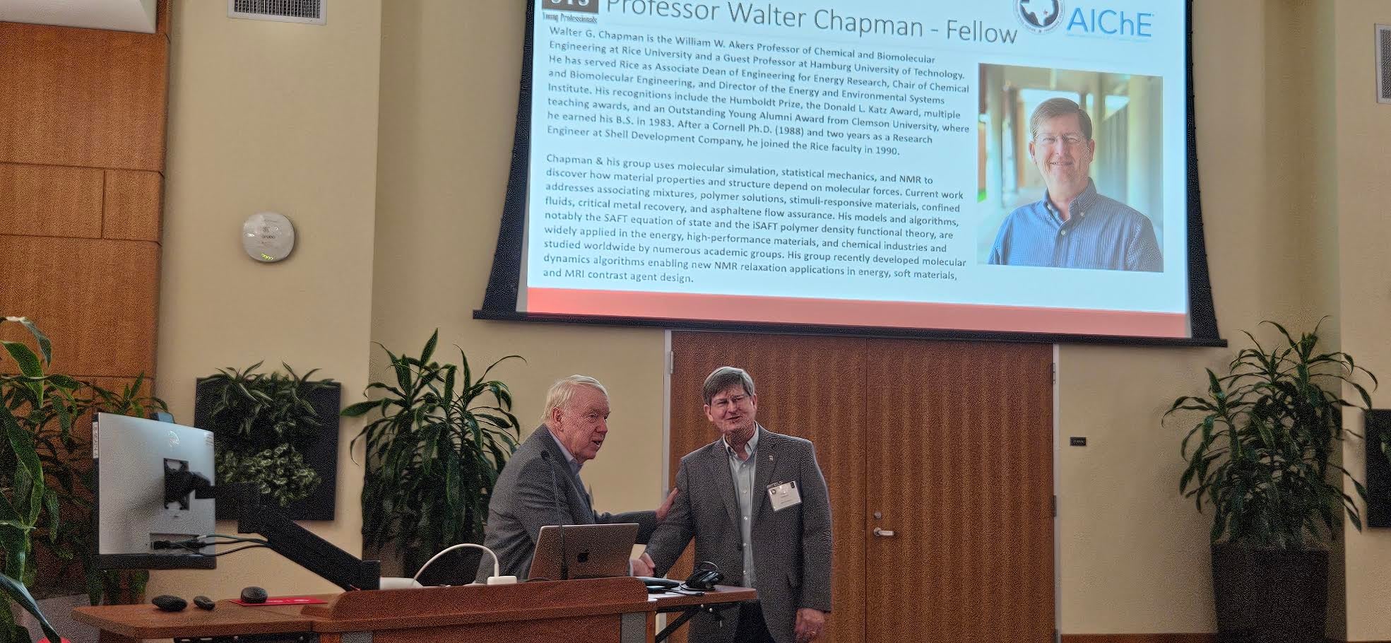 Walter Chapman receiving award