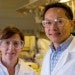 Kimberly Heck and Michael Wong in a lab